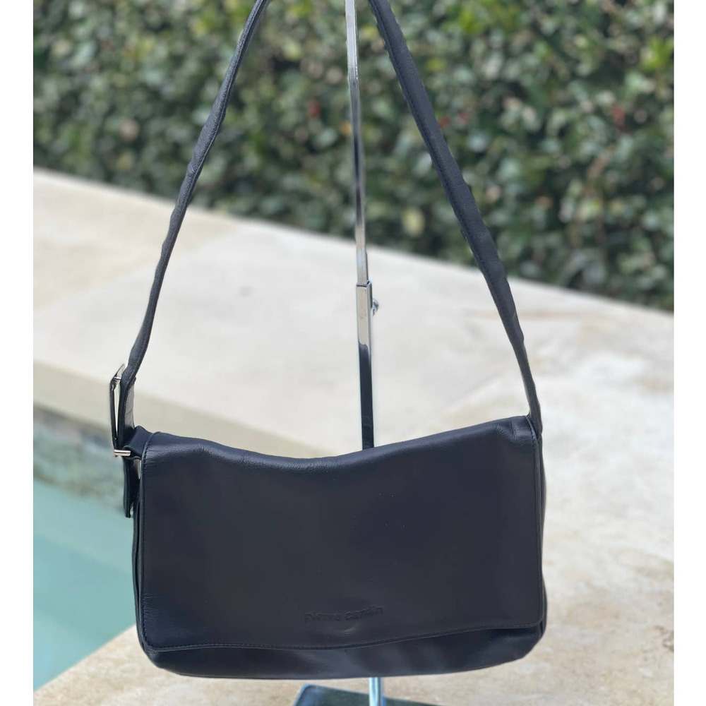 Pierre Cardin Black Leather Shoulder Bag